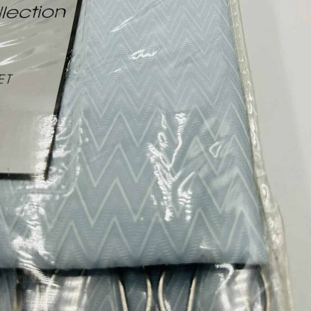 Hamilton Collection 3 Piece Bath Set Textured Shower Curtain, Liner & 12 Hooks